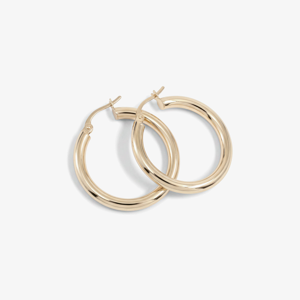 9ct Yellow Gold Tube Hoop Earrings