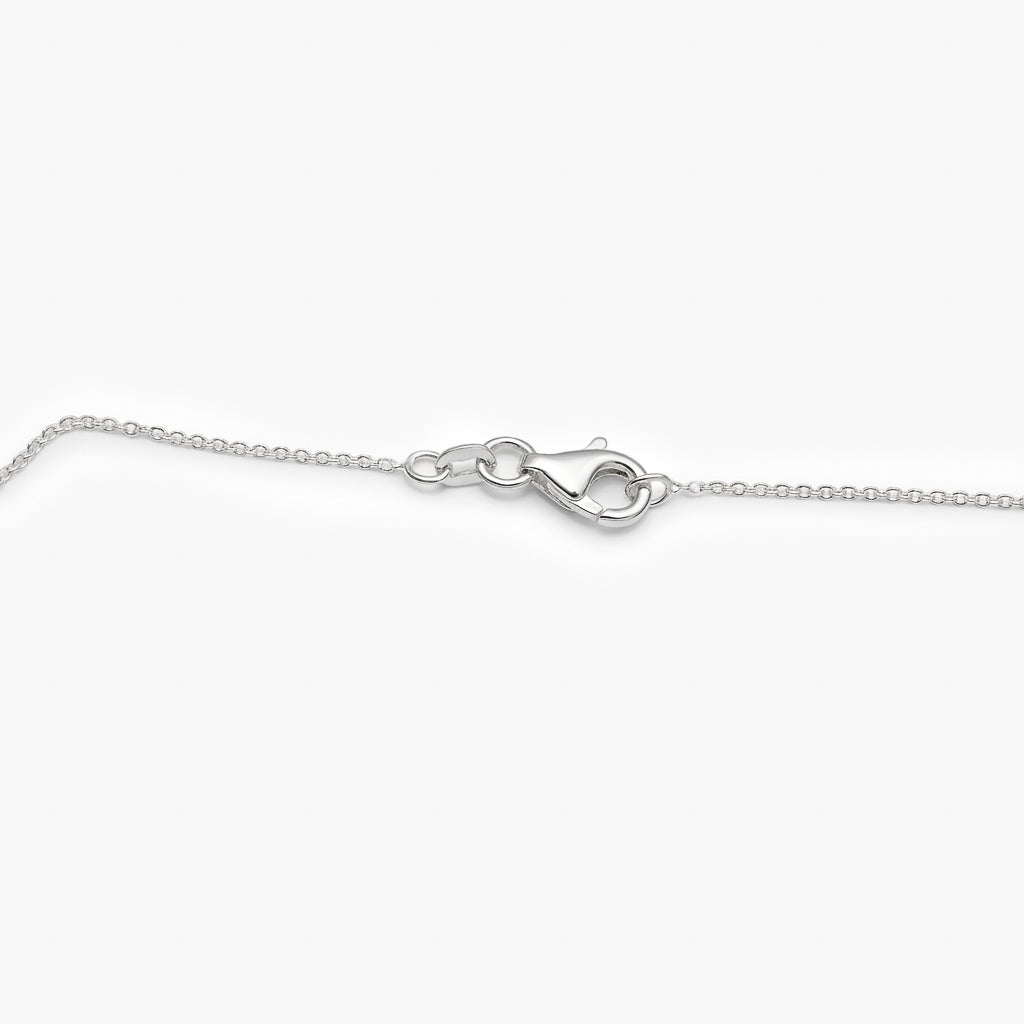 Silver Rectangular Turquoise Pendant Necklace