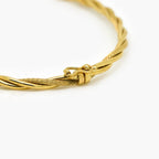 9ct Yellow Gold Textured Twisted Bangle - Jordans Jewellers