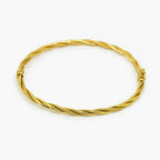 9ct Yellow Gold Textured Twisted Bangle - Jordans Jewellers