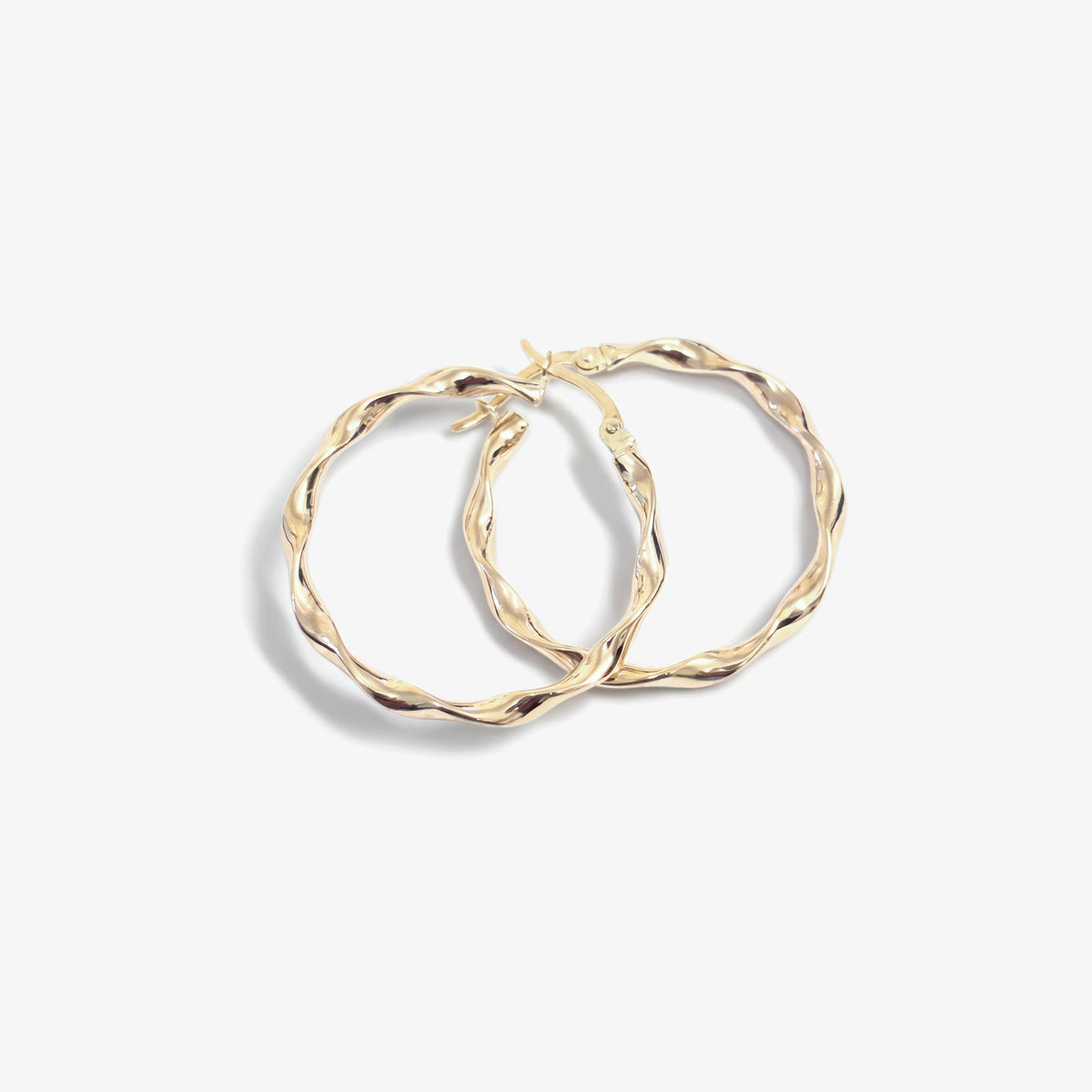 9ct Yellow Gold Twisted Hoop Earrings