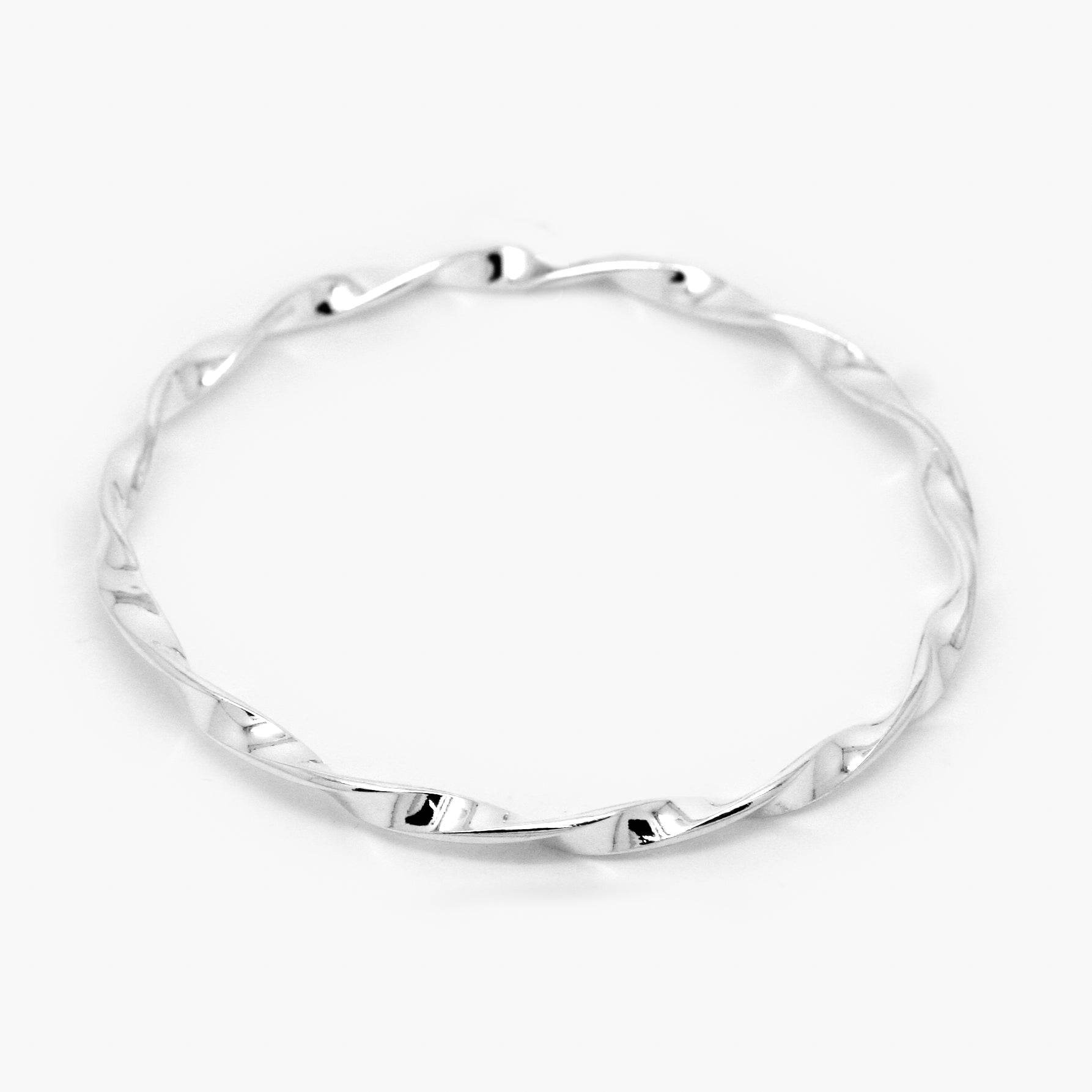Silver Twisted Bangle - 4mm - Jordans Jewellers