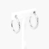 Silver 15mm Twisted Hoop Earrings - Jordans Jewellers
