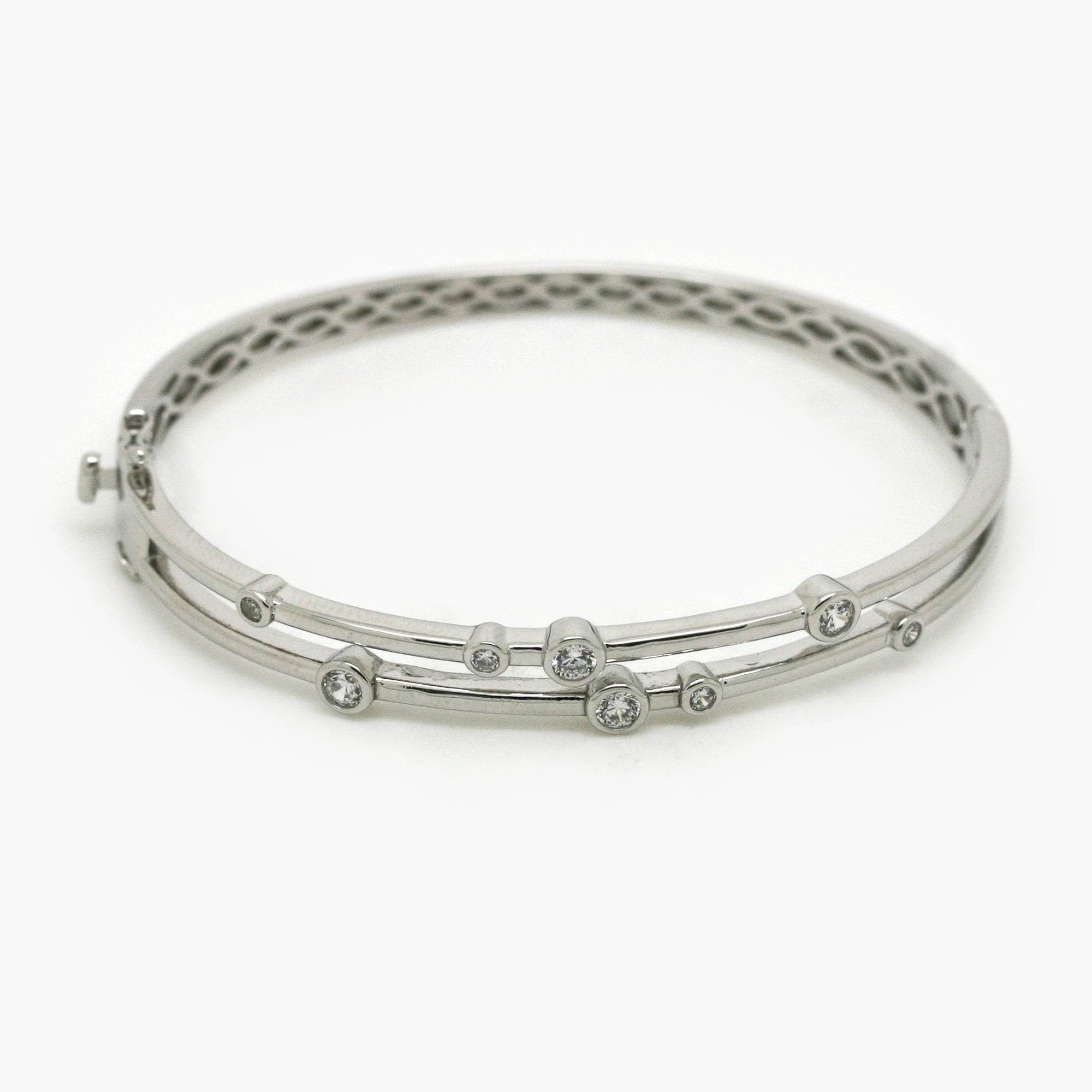 Silver CZ Double Row Bubble Bracelet - Jordans Jewellers