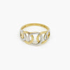 Two Tone Interlocking Circle Ring in 9ct Gold