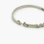 Silver Wavy CZ Silver Bangle - Jordans Jewellers