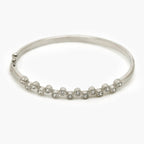 Silver Wavy CZ Silver Bangle - Jordans Jewellers
