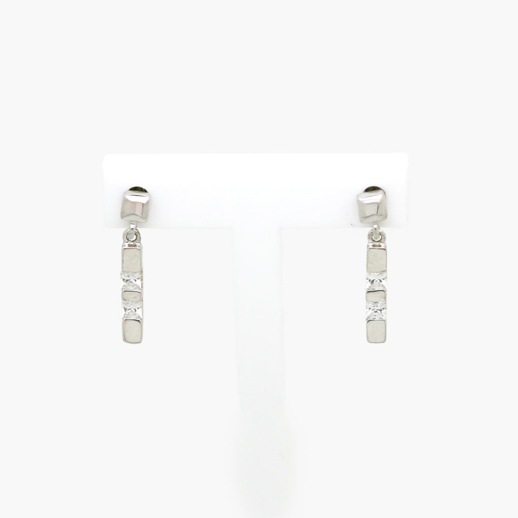 two stone cz earrings