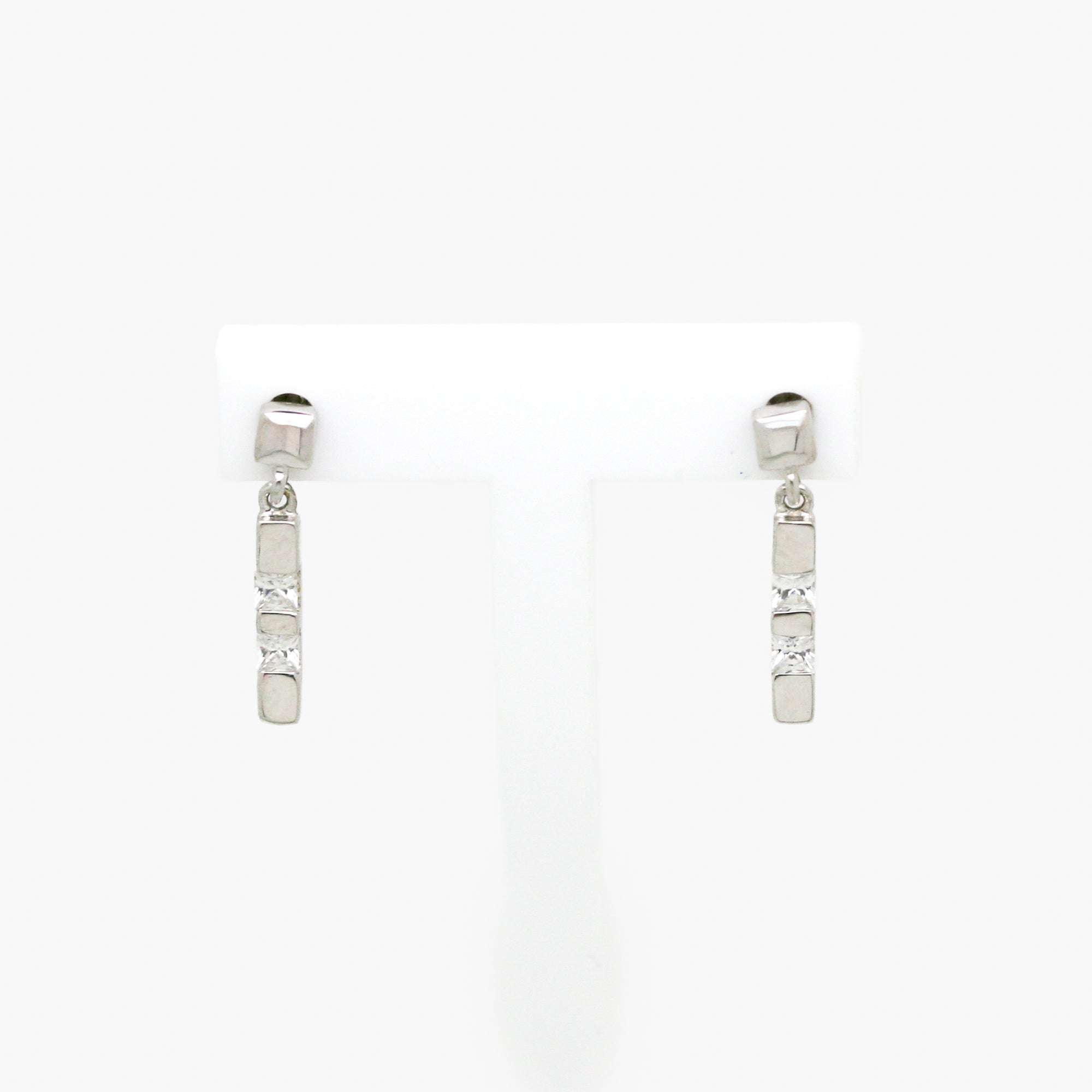 two stone cz earrings