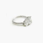 Silver Toi et Moi Two Stone CZ Ring - Jordans Jewellers