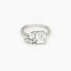 Silver Toi et Moi Two Stone CZ Ring - Jordans Jewellers