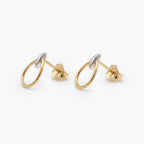 9ct Two-Tone Gold Open Teardrop Stud Earrings