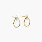 9ct Two-Tone Gold Open Teardrop Stud Earrings
