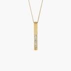 9ct Yellow Gold CZ Bar Pendant - Jordans Jewellers