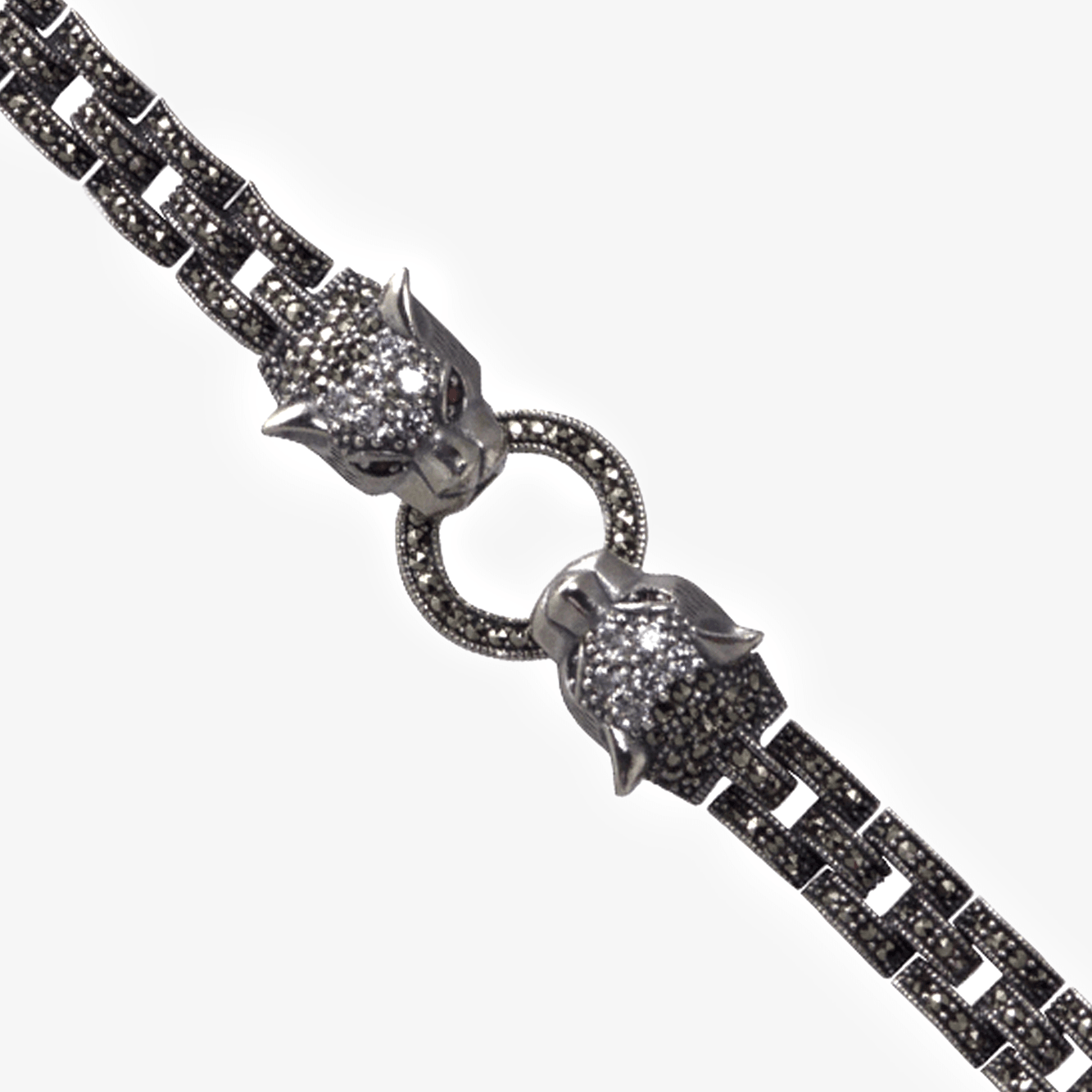Silver Marcasite Tiger Link Bracelet - Jordans Jewellers
