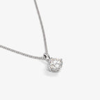 18ct White Gold Diamond Solitaire Pendant detail view