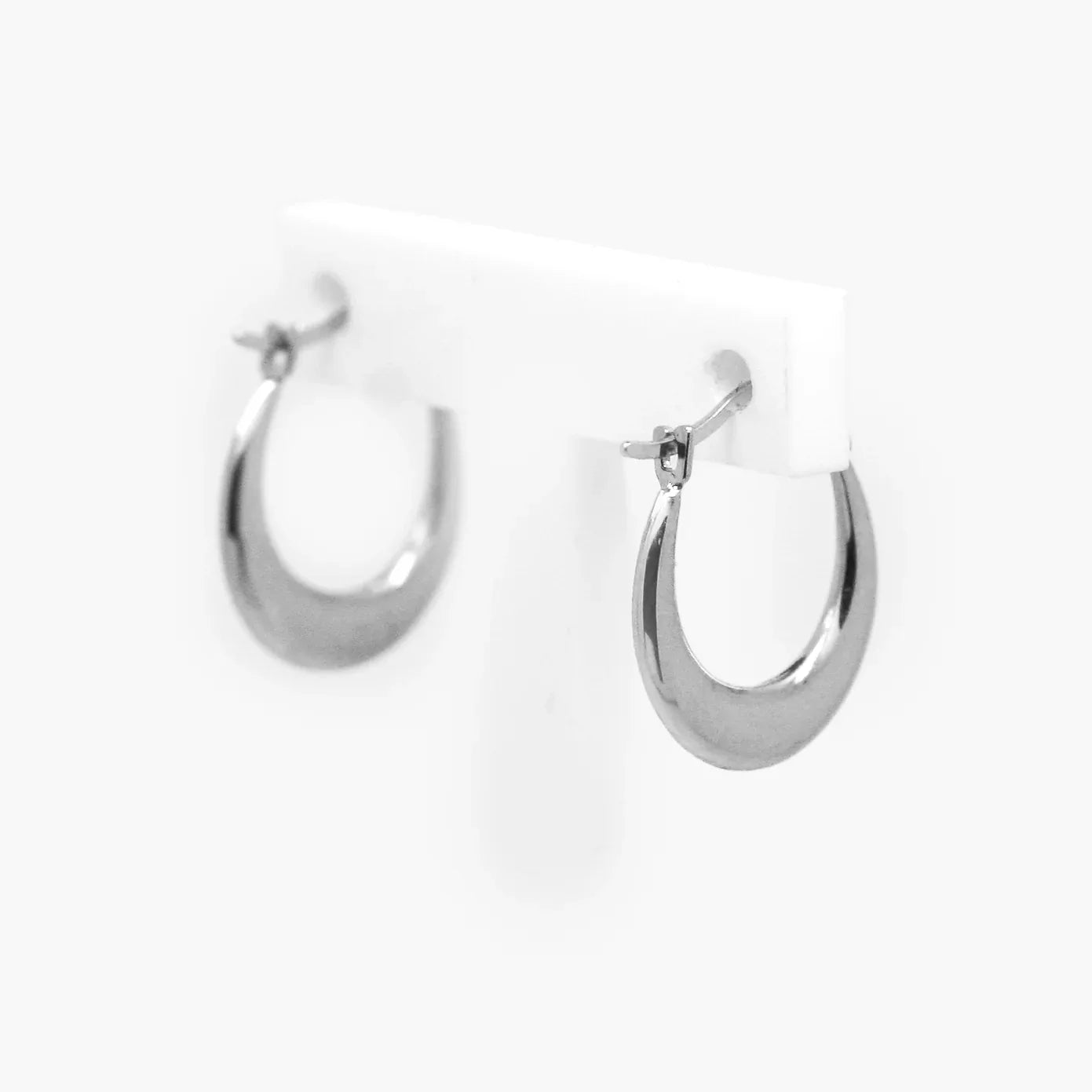 9ct White Gold Creole Hoop Earrings - Jordans Jewellers