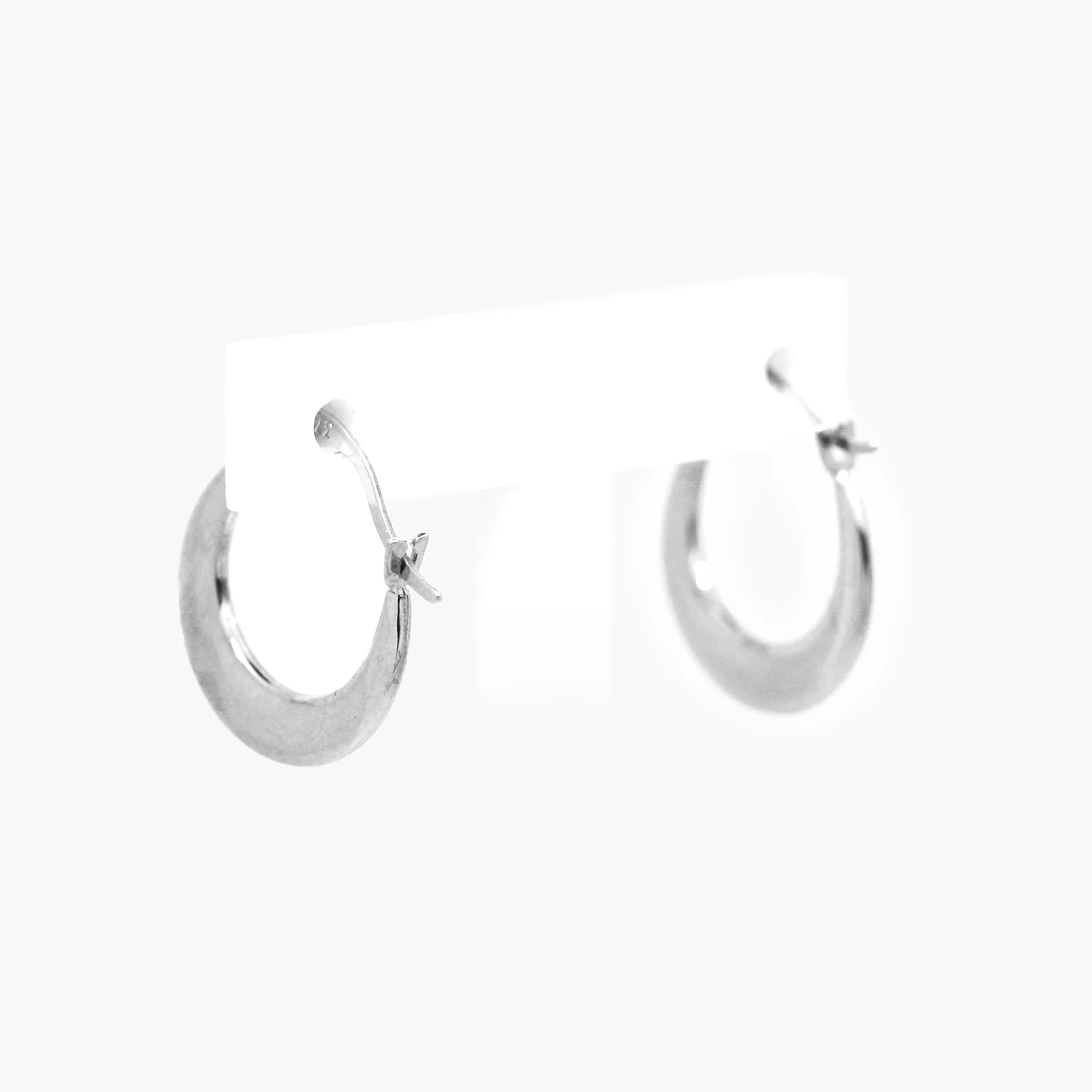 9ct White Gold Creole Hoop Earrings - Jordans Jewellers
