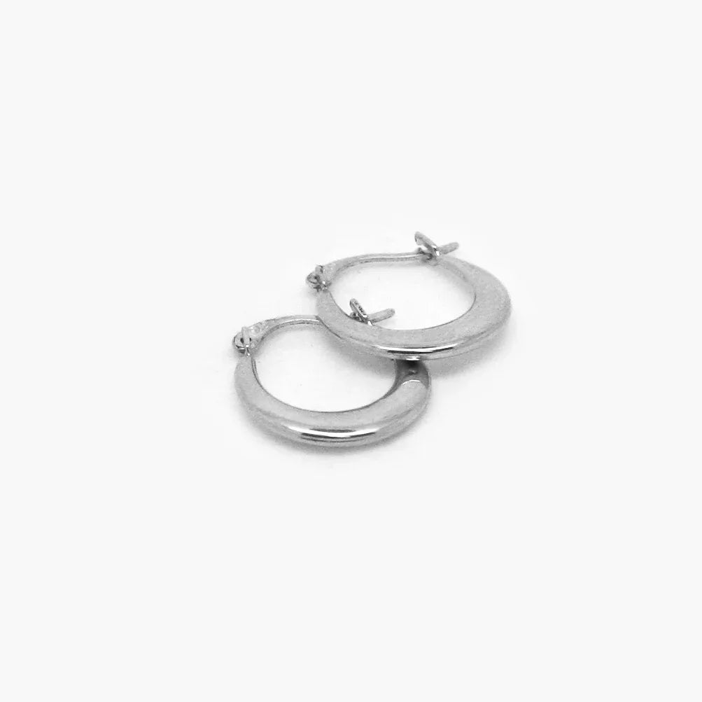 9ct White Gold Creole Hoop Earrings - Jordans Jewellers