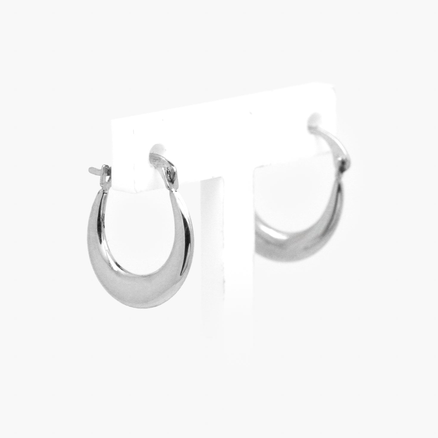 9ct White Gold Creole Hoop Earrings