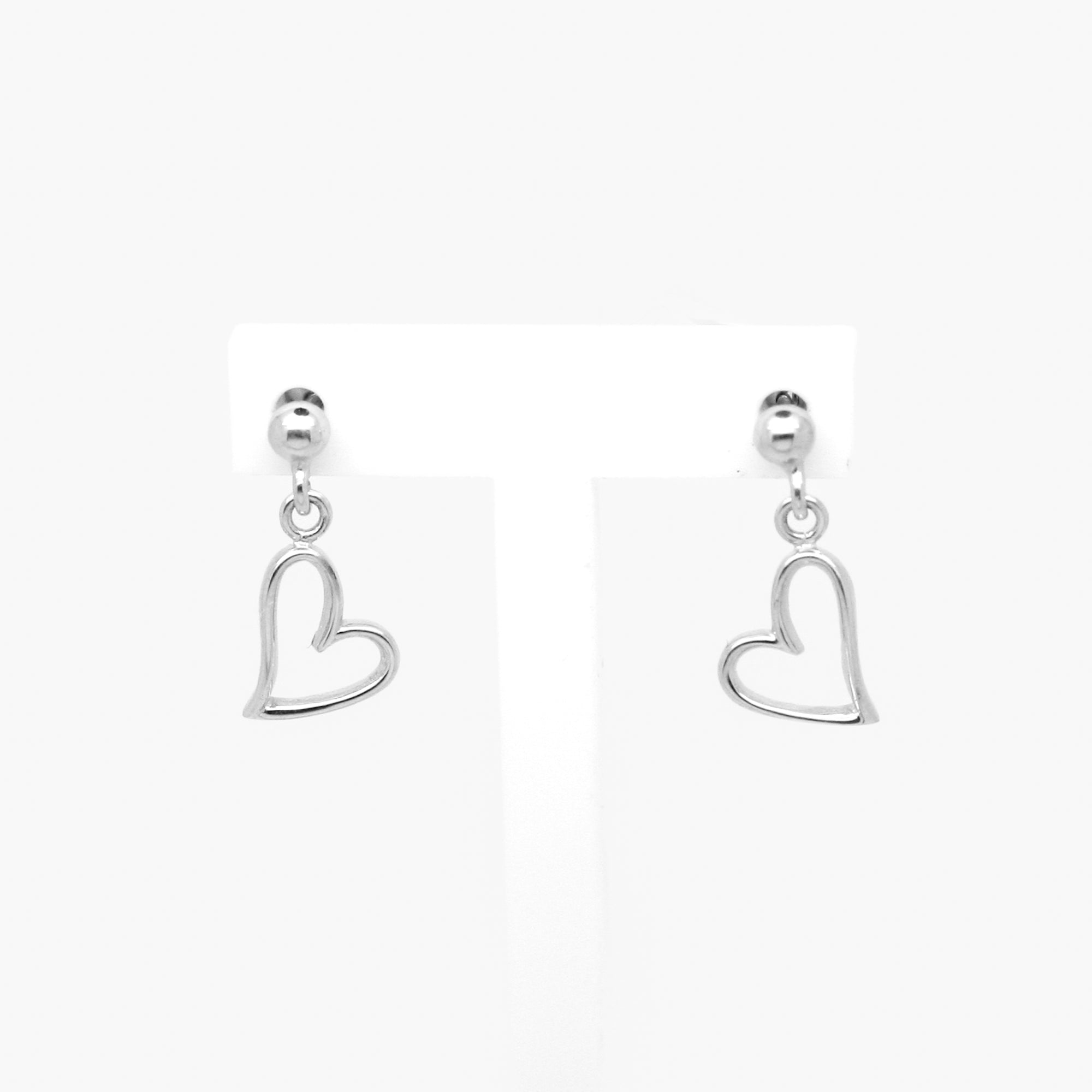 white gold heart earrings