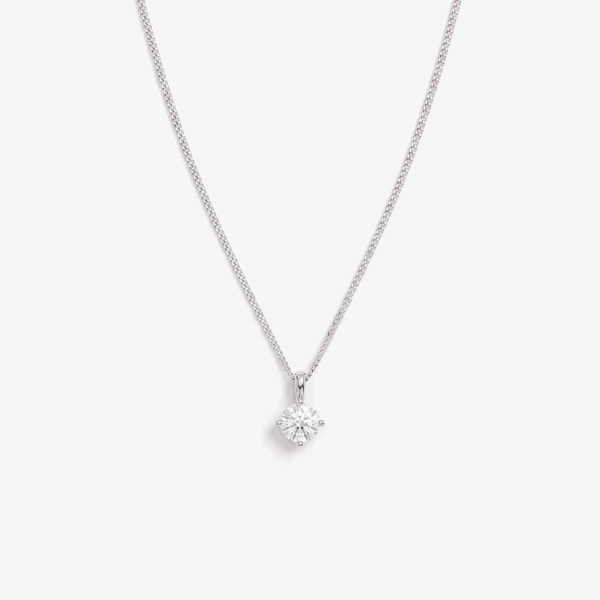 18ct White Gold Diamond Solitaire Pendant Necklace
