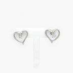 CZ Heart Stud Earrings in 9ct White Gold - Jordans Jewellers