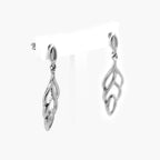 9ct White Gold Leaf Drop Earrings - Jordans Jewellers