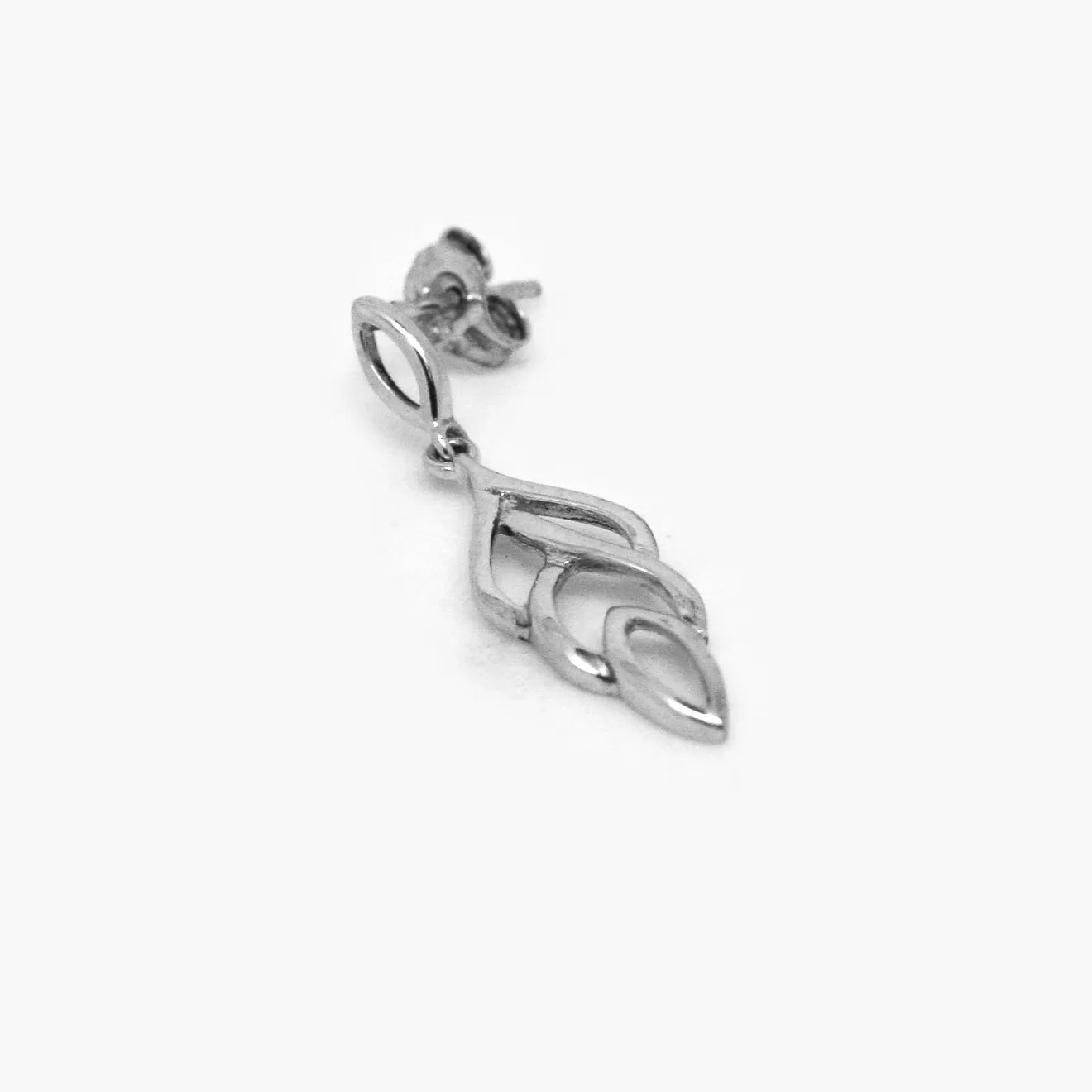 9ct White Gold Leaf Drop Earrings - Jordans Jewellers