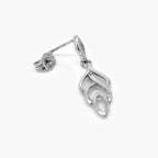 9ct White Gold Leaf Drop Earrings - Jordans Jewellers