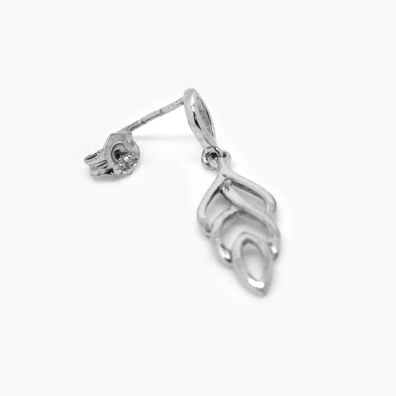 9ct White Gold Leaf Drop Earrings - Jordans Jewellers