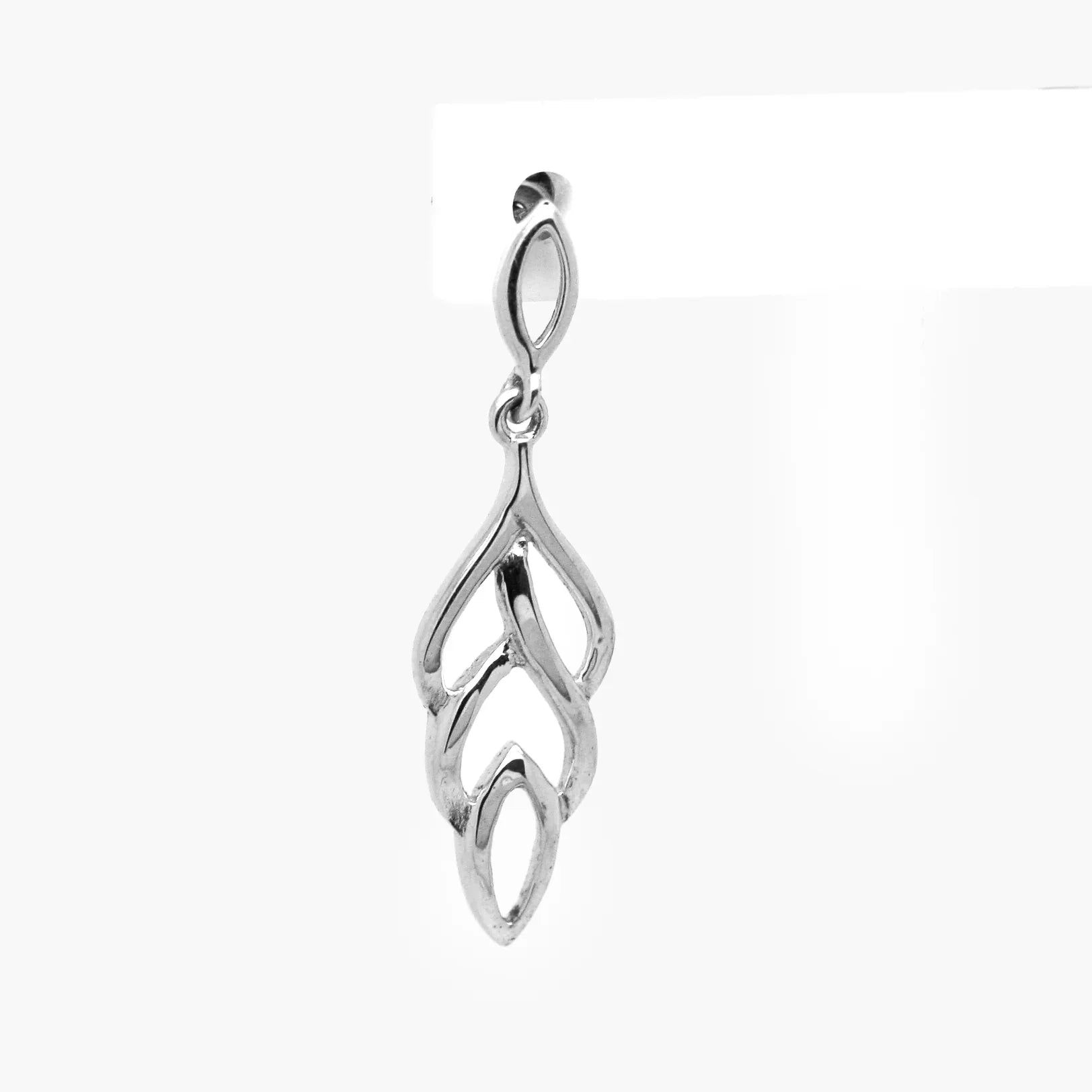 9ct White Gold Leaf Drop Earrings - Jordans Jewellers