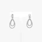 Double Pear Drop Earrings in 9ct White Gold - Jordans Jewellers