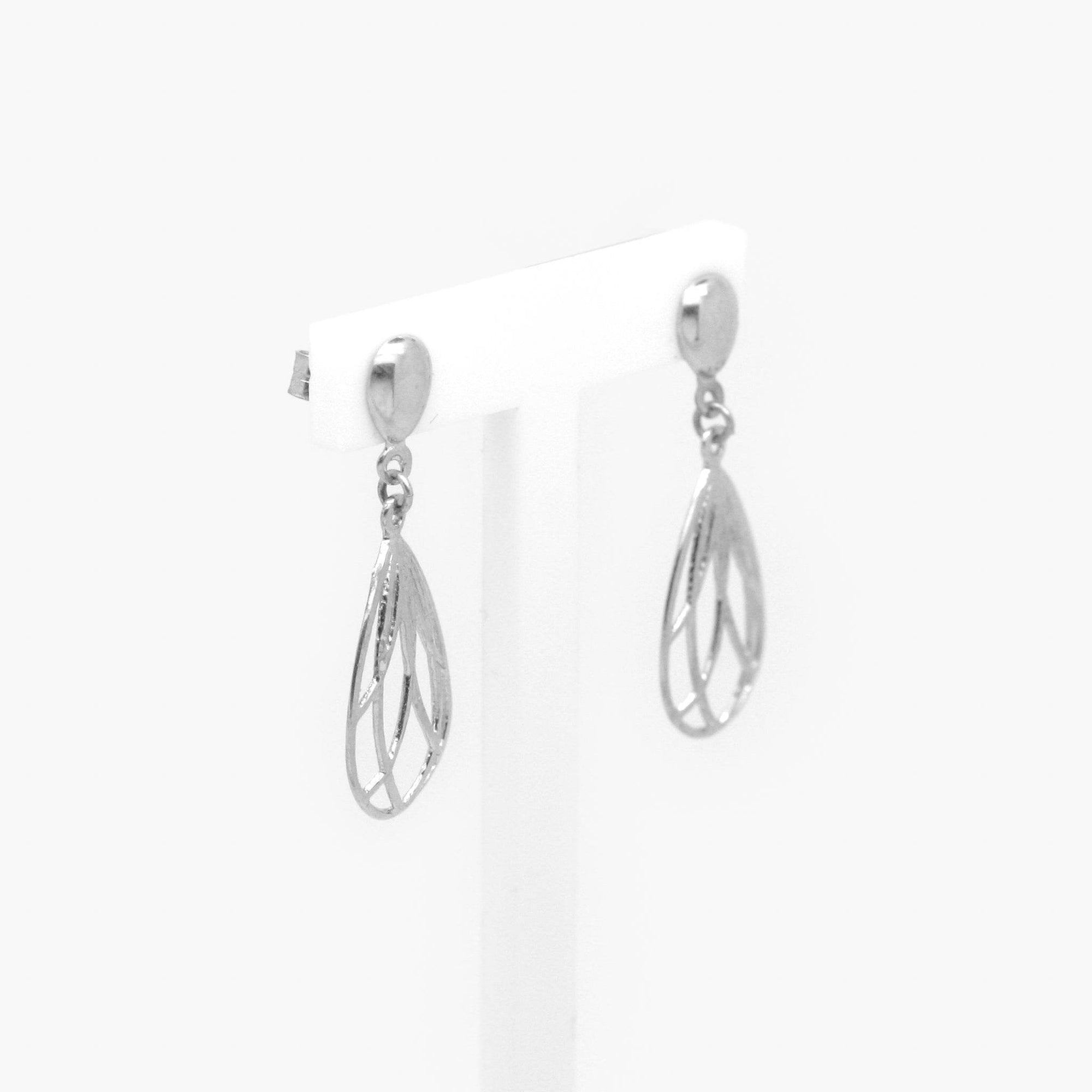 9ct White Gold Decorated Teardrop Drop Earrings - Jordans Jewellers