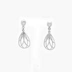 9ct White Gold Decorated Teardrop Drop Earrings - Jordans Jewellers