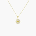 NEW 9ct Yellow Gold Round Pendant filled with White CZs - Jordans Jewellers