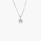 Round Cut Blue Topaz Pendant Necklace - 9ct White Gold - Jordans Jewellers