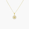 NEW 9ct Yellow Gold Round Pendant filled with White CZs