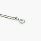 Round Cut Blue Topaz Pendant Necklace - 9ct White Gold - Jordans Jewellers