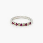 9ct White Gold Ruby & Diamond Half Eternity Ring - Jordans Jewellers