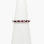 9ct White Gold Ruby & Diamond Half Eternity Ring - Jordans Jewellers
