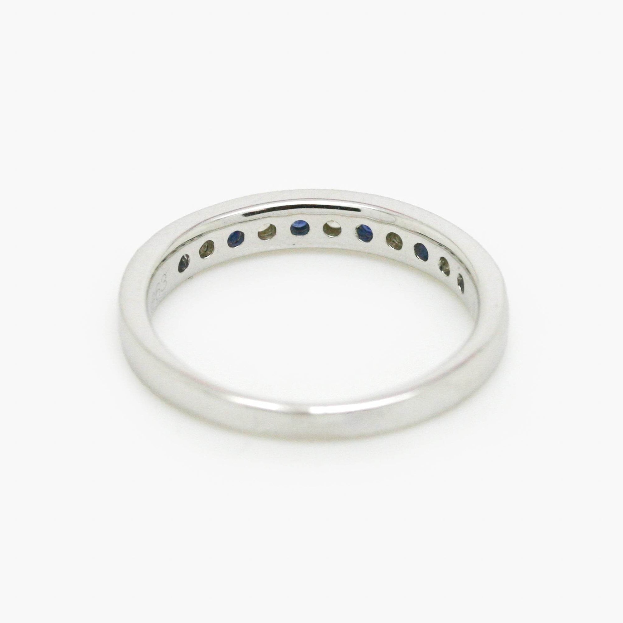 9ct White Gold Sapphire & Diamond Claw Set Half Eternity Ring - Jordans Jewellers