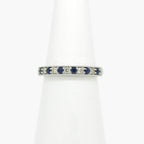 9ct White Gold Sapphire & Diamond Claw Set Half Eternity Ring - Jordans Jewellers