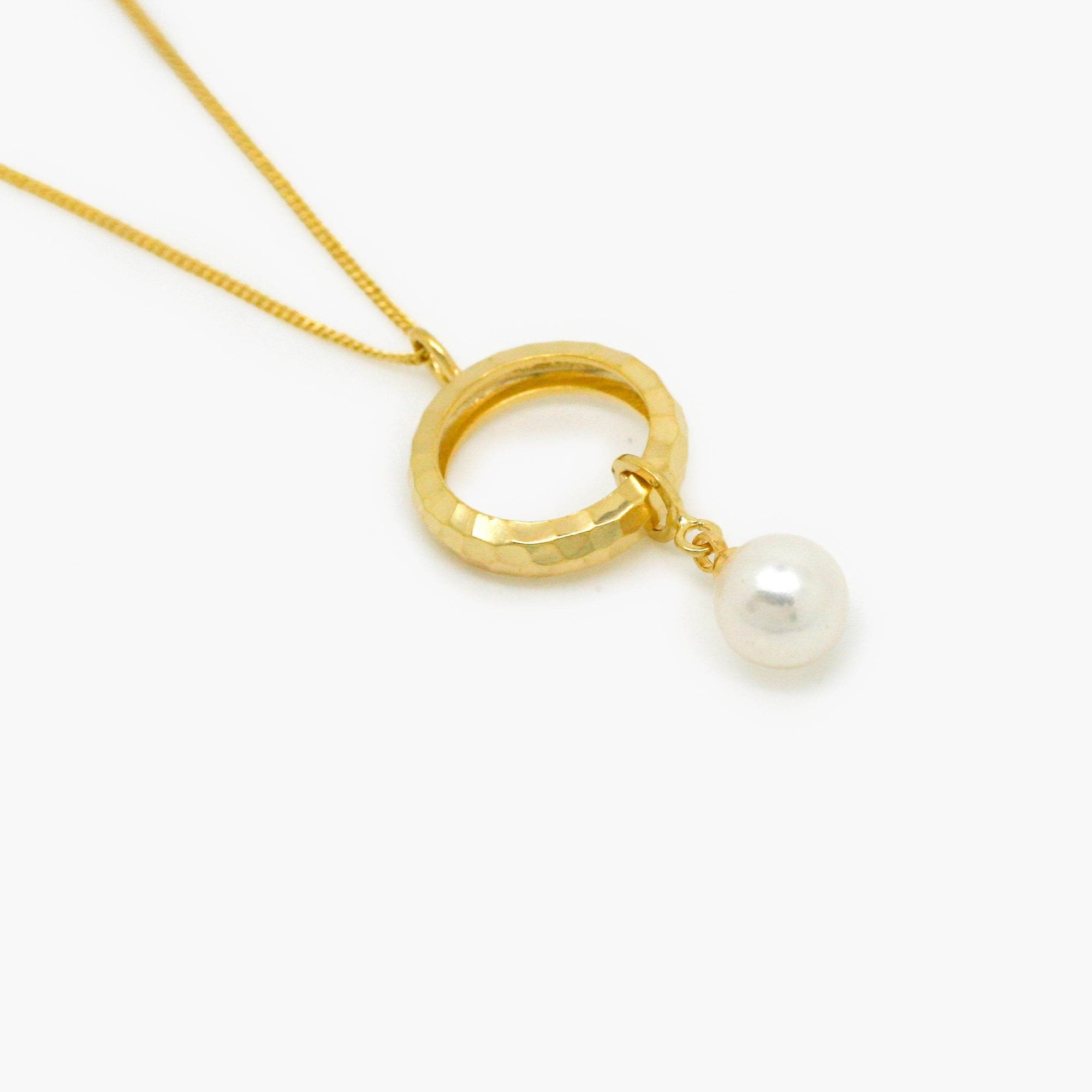 Rolled Gold Sliding Pearl Pendant Necklace - Jordans Jewellers