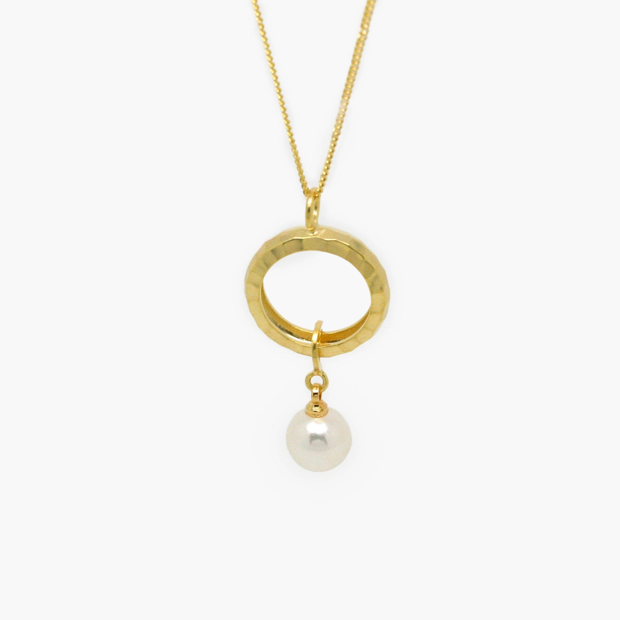Rolled Gold Sliding Pearl Pendant Necklace - Jordans Jewellers