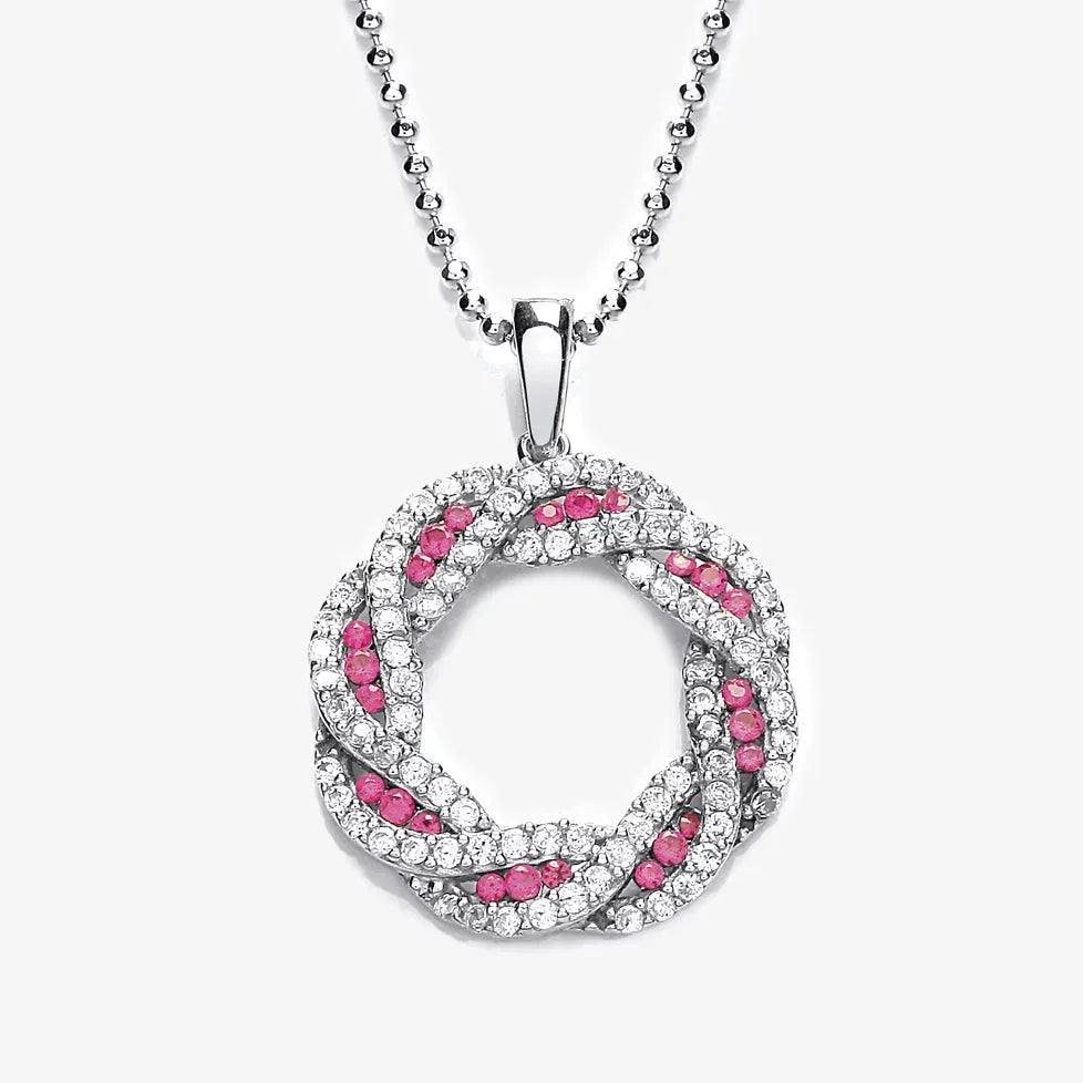 NEW Red & White CZ Wreath Pendant - Jordans Jewellers