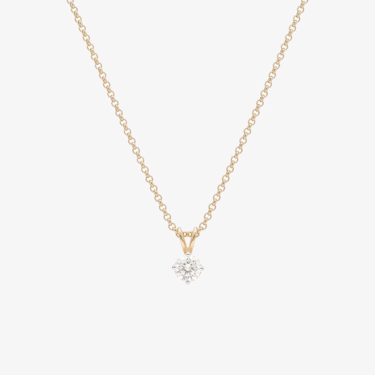 18ct Yellow Gold Diamond Solitaire Pendant Necklace