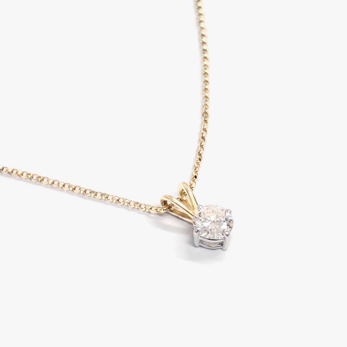18ct Yellow Gold Diamond Solitaire Pendant Necklace