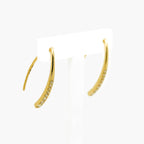 9ct Gold Diamond Drop Curve Earrings - Jordans Jewellers