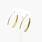 9ct Gold Diamond Drop Curve Earrings - Jordans Jewellers